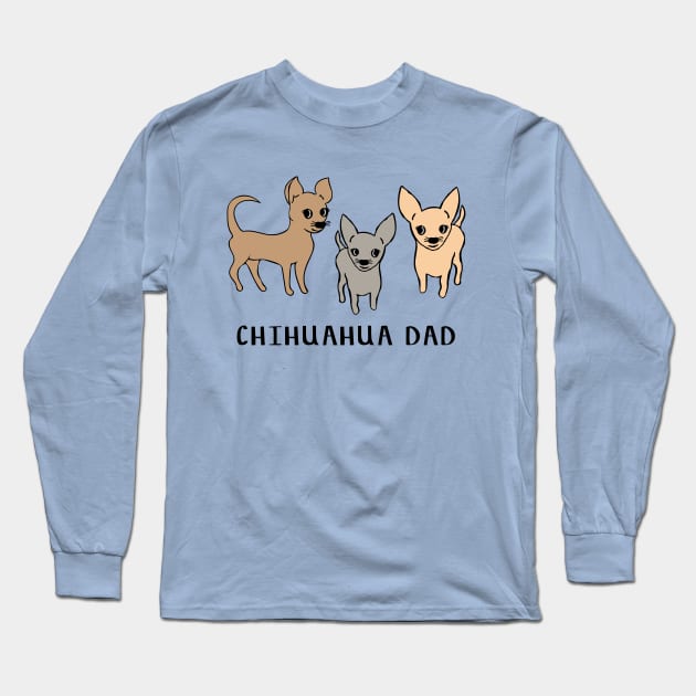 Chihuahua dad - blue Long Sleeve T-Shirt by bettyretro